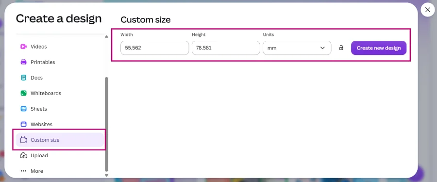 Canva step 1